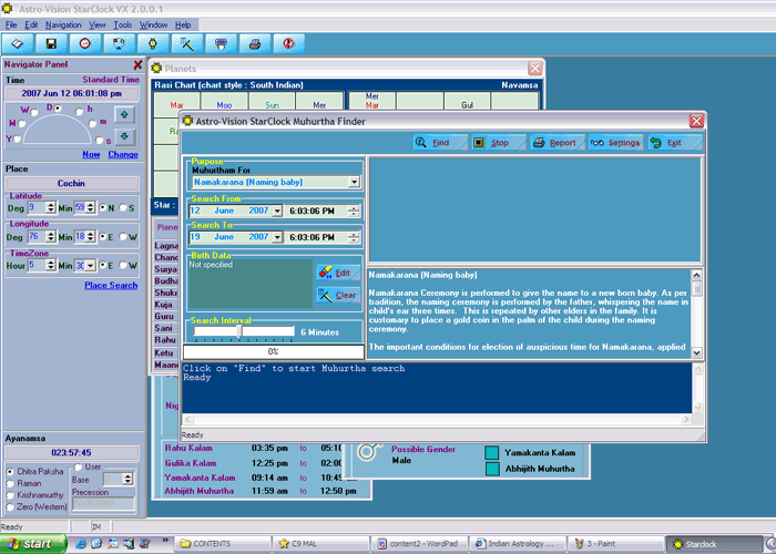 horoscope software data entry gui