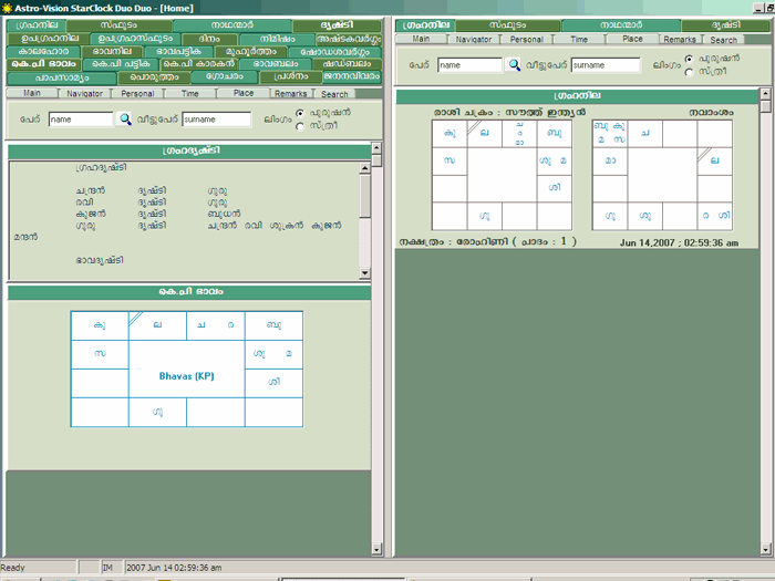 horoscope software data entry gui