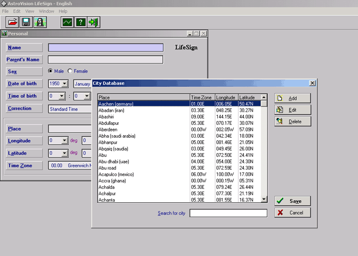 LifeSign Horoscope Software Nazhika / Vinazhika Convertor