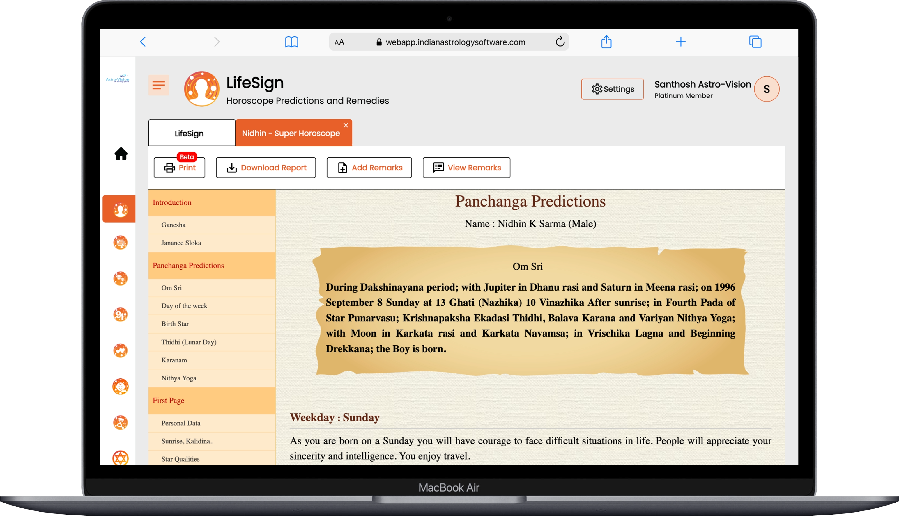 LifeSign Dashboard Interface Screenshot