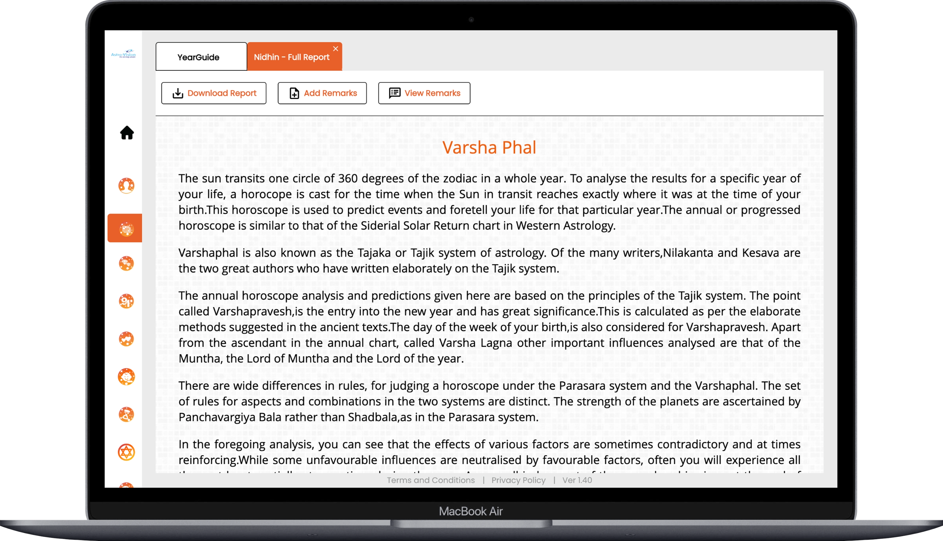 YearGuide Varshaphal Predictions Interface Screenshot
