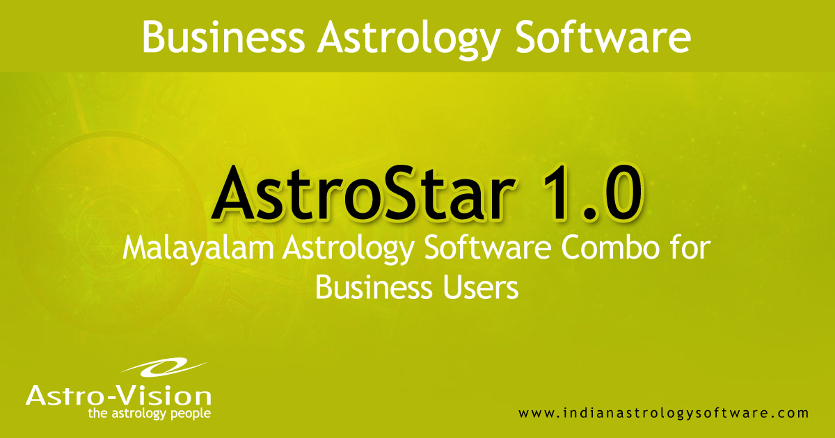 Malayalam Astrology Software Combo for Business Users AstroStar